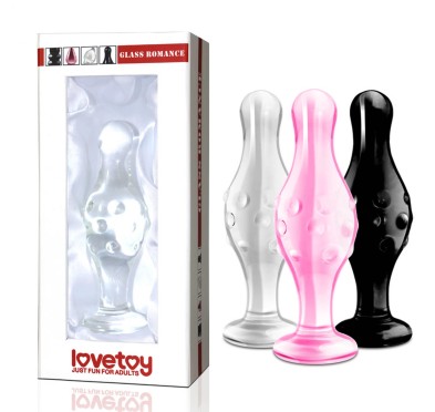 Szklane dildo analne z wypustkami 3 kolory 11,5 cm